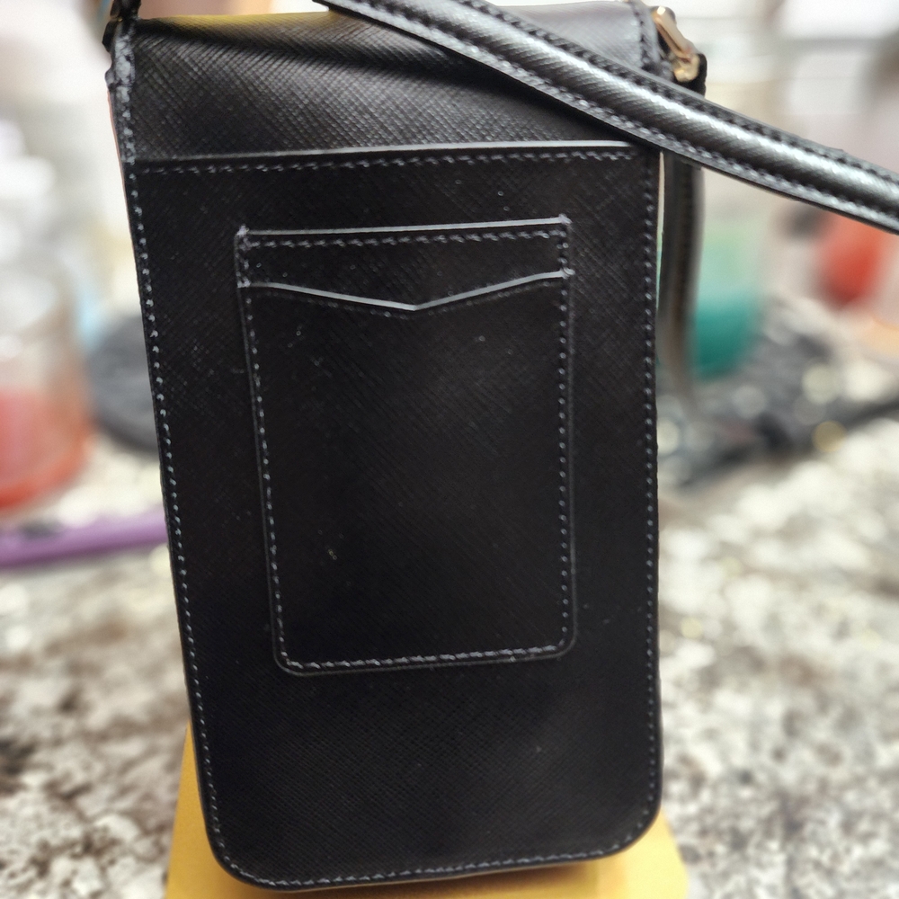 Kate Spade Staci Nort South Black Saffiano Leather Crossbody Phone Bag - Picture 10 of 14